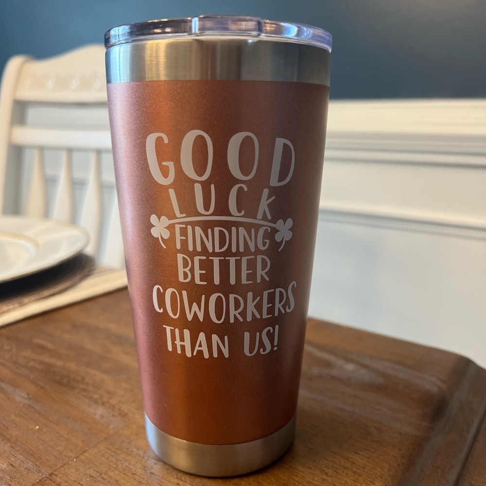 Rose Gold glitter tumbler